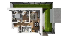 3 pokoje, mieszkanie 47,46 m², parter, oferta nr F/4, Osiedle Synteza bud. E, F, Gdańsk, Piecki-Migowo, Morena, ul. Lema