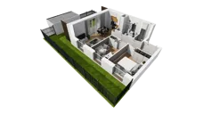 3 pokoje, mieszkanie 47,46 m², parter, oferta nr F/4, Osiedle Synteza bud. E, F, Gdańsk, Piecki-Migowo, Morena, ul. Lema