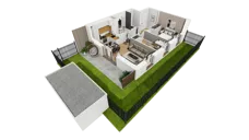 3 pokoje, mieszkanie 47,46 m², parter, oferta nr F/4, Osiedle Synteza bud. E, F, Gdańsk, Piecki-Migowo, Morena, ul. Lema