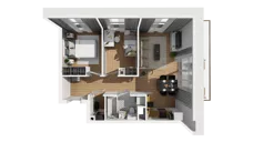 3 pokoje, mieszkanie 47,46 m², piętro 6, oferta nr F/66, Osiedle Synteza bud. E, F, Gdańsk, Piecki-Migowo, Morena, ul. Lema