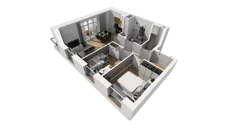3 pokoje, mieszkanie 47,46 m², piętro 6, oferta nr F/66, Osiedle Synteza bud. E, F, Gdańsk, Piecki-Migowo, Morena, ul. Lema