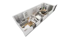 3 pokoje, mieszkanie 54,64 m², piętro 2, oferta nr C9/11, Konstelacja - etap III, Gdynia, Pogórze, ul. Paderewskiego