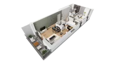 3 pokoje, mieszkanie 60,33 m², piętro 2, oferta nr C9/34, Konstelacja - etap III, Gdynia, Pogórze, ul. Paderewskiego