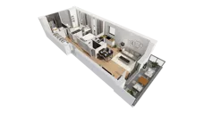 3 pokoje, mieszkanie 60,33 m², piętro 3, oferta nr C9/43, Konstelacja - etap III, Gdynia, Pogórze, ul. Paderewskiego