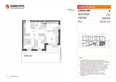 3 pokoje, mieszkanie 55,59 m², parter, oferta nr C15/8, Konstelacja - etap IV, Gdynia, Pogórze, ul. Paderewskiego