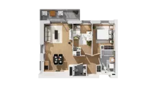 3 pokoje, mieszkanie 60,50 m², piętro 1, oferta nr C15/12, Konstelacja - etap IV, Gdynia, Pogórze, ul. Paderewskiego