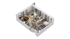 3 pokoje, mieszkanie 60,50 m², piętro 1, oferta nr C15/12, Konstelacja - etap IV, Gdynia, Pogórze, ul. Paderewskiego