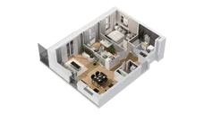 3 pokoje, mieszkanie 60,50 m², piętro 1, oferta nr C15/12, Konstelacja - etap IV, Gdynia, Pogórze, ul. Paderewskiego