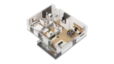 3 pokoje, mieszkanie 60,50 m², piętro 1, oferta nr C15/12, Konstelacja - etap IV, Gdynia, Pogórze, ul. Paderewskiego