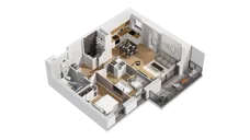 3 pokoje, mieszkanie 60,50 m², piętro 1, oferta nr C15/12, Konstelacja - etap IV, Gdynia, Pogórze, ul. Paderewskiego