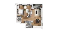 3 pokoje, mieszkanie 62,69 m², piętro 1, oferta nr C15/16, Konstelacja - etap IV, Gdynia, Pogórze, ul. Paderewskiego