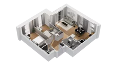 3 pokoje, mieszkanie 62,69 m², piętro 1, oferta nr C15/16, Konstelacja - etap IV, Gdynia, Pogórze, ul. Paderewskiego