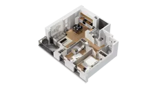 3 pokoje, mieszkanie 62,69 m², piętro 1, oferta nr C15/16, Konstelacja - etap IV, Gdynia, Pogórze, ul. Paderewskiego