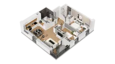 3 pokoje, mieszkanie 62,69 m², piętro 1, oferta nr C15/16, Konstelacja - etap IV, Gdynia, Pogórze, ul. Paderewskiego