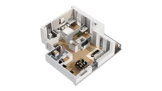 3 pokoje, mieszkanie 62,69 m², piętro 1, oferta nr C15/16, Konstelacja - etap IV, Gdynia, Pogórze, ul. Paderewskiego