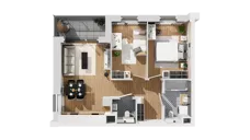 3 pokoje, mieszkanie 55,33 m², piętro 1, oferta nr C15/17, Konstelacja - etap IV, Gdynia, Pogórze, ul. Paderewskiego