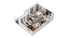 3 pokoje, mieszkanie 55,33 m², piętro 2, oferta nr C15/26, Konstelacja - etap IV, Gdynia, Pogórze, ul. Paderewskiego