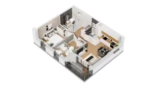 3 pokoje, mieszkanie 55,33 m², piętro 2, oferta nr C15/26, Konstelacja - etap IV, Gdynia, Pogórze, ul. Paderewskiego
