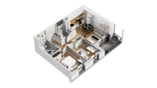 3 pokoje, mieszkanie 55,33 m², piętro 2, oferta nr C15/26, Konstelacja - etap IV, Gdynia, Pogórze, ul. Paderewskiego