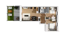 3 pokoje, mieszkanie 54,13 m², parter, oferta nr C16/24, Konstelacja - etap IV, Gdynia, Pogórze, ul. Paderewskiego