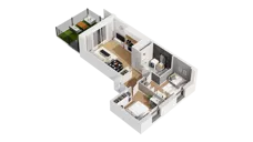 3 pokoje, mieszkanie 54,13 m², parter, oferta nr C16/24, Konstelacja - etap IV, Gdynia, Pogórze, ul. Paderewskiego