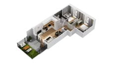 3 pokoje, mieszkanie 54,13 m², parter, oferta nr C16/24, Konstelacja - etap IV, Gdynia, Pogórze, ul. Paderewskiego