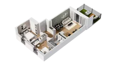 3 pokoje, mieszkanie 54,13 m², parter, oferta nr C16/24, Konstelacja - etap IV, Gdynia, Pogórze, ul. Paderewskiego