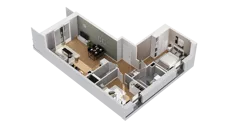 3 pokoje, mieszkanie 59,95 m², piętro 1, oferta nr C16/6, Konstelacja - etap IV, Gdynia, Pogórze, ul. Paderewskiego