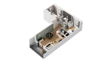 3 pokoje, mieszkanie 59,95 m², piętro 1, oferta nr C16/6, Konstelacja - etap IV, Gdynia, Pogórze, ul. Paderewskiego