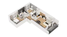 3 pokoje, mieszkanie 59,95 m², piętro 1, oferta nr C16/6, Konstelacja - etap IV, Gdynia, Pogórze, ul. Paderewskiego