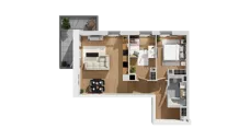 3 pokoje, mieszkanie 62,22 m², piętro 1, oferta nr C16/10, Konstelacja - etap IV, Gdynia, Pogórze, ul. Paderewskiego