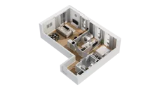 3 pokoje, mieszkanie 62,22 m², piętro 1, oferta nr C16/10, Konstelacja - etap IV, Gdynia, Pogórze, ul. Paderewskiego