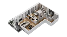 3 pokoje, mieszkanie 62,22 m², piętro 1, oferta nr C16/10, Konstelacja - etap IV, Gdynia, Pogórze, ul. Paderewskiego
