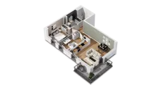 3 pokoje, mieszkanie 62,22 m², piętro 1, oferta nr C16/10, Konstelacja - etap IV, Gdynia, Pogórze, ul. Paderewskiego