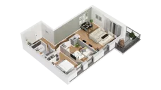 3 pokoje, mieszkanie 62,22 m², piętro 2, oferta nr C16/16, Konstelacja - etap IV, Gdynia, Pogórze, ul. Paderewskiego