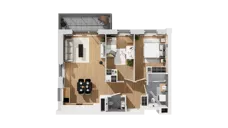 3 pokoje, mieszkanie 60,50 m², piętro 1, oferta nr C17/9, Konstelacja - etap IV, Gdynia, Pogórze, ul. Paderewskiego