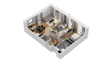 3 pokoje, mieszkanie 60,50 m², piętro 1, oferta nr C17/9, Konstelacja - etap IV, Gdynia, Pogórze, ul. Paderewskiego