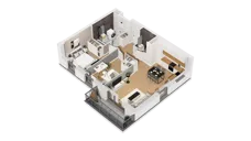3 pokoje, mieszkanie 60,50 m², piętro 1, oferta nr C17/9, Konstelacja - etap IV, Gdynia, Pogórze, ul. Paderewskiego
