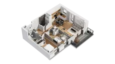 3 pokoje, mieszkanie 60,50 m², piętro 1, oferta nr C17/9, Konstelacja - etap IV, Gdynia, Pogórze, ul. Paderewskiego