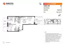 3 pokoje, mieszkanie 58,16 m², parter, oferta nr C/24, Przystań Brzeźno - etap II, Gdańsk, Brzeźno, ul. Uczniowska