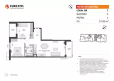3 pokoje, mieszkanie 57,82 m², piętro 1, oferta nr C/7, Przystań Brzeźno - etap II, Gdańsk, Brzeźno, ul. Uczniowska