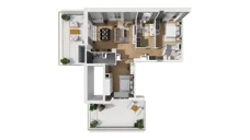 4 pokoje, mieszkanie 103,34 m², piętro 7, oferta nr F/73, Osiedle Synteza bud. E, F, Gdańsk, Piecki-Migowo, Morena, ul. Lema
