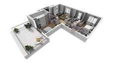 4 pokoje, mieszkanie 103,34 m², piętro 7, oferta nr F/73, Osiedle Synteza bud. E, F, Gdańsk, Piecki-Migowo, Morena, ul. Lema