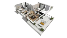 4 pokoje, mieszkanie 103,34 m², piętro 7, oferta nr F/73, Osiedle Synteza bud. E, F, Gdańsk, Piecki-Migowo, Morena, ul. Lema