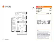 4 pokoje, mieszkanie 67,94 m², piętro 1, oferta nr C16/29, Konstelacja - etap IV, Gdynia, Pogórze, ul. Paderewskiego