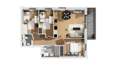 4 pokoje, mieszkanie 67,94 m², piętro 1, oferta nr C16/29, Konstelacja - etap IV, Gdynia, Pogórze, ul. Paderewskiego