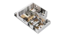 4 pokoje, mieszkanie 67,94 m², piętro 1, oferta nr C16/29, Konstelacja - etap IV, Gdynia, Pogórze, ul. Paderewskiego