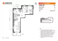 4 pokoje, mieszkanie 66,57 m², piętro 1, oferta nr B/15, Przystań Brzeźno - etap II, Gdańsk, Brzeźno, ul. Uczniowska