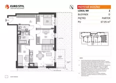 4 pokoje, mieszkanie 64,73 m², piętro 1, oferta nr D/9, Przystań Brzeźno - etap II, Gdańsk, Brzeźno, ul. Uczniowska