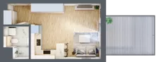1 pokój, mieszkanie 29,51 m², piętro 1, oferta nr G/1, DOKI Living - etap II, Gdańsk, Śródmieście, ul. Popiełuszki / Rybaki Górne